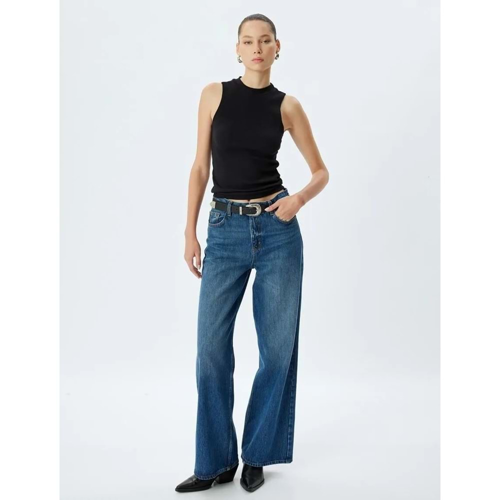Basic Atlet Fitilli Kolsuz Dik Yaka Slim Fit - KOTON - 5WAL30007IK - SİYAH - S