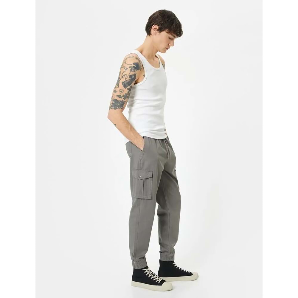 Kargo Cepli Pantolon Jogger - KOTON - 4SAM40089HW - GRİ - 42