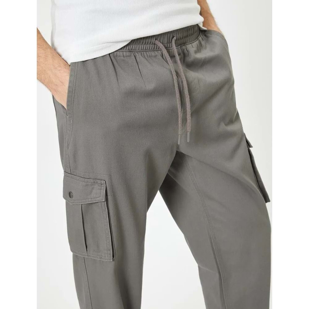 Kargo Cepli Pantolon Jogger - KOTON - 4SAM40089HW - GRİ - 42