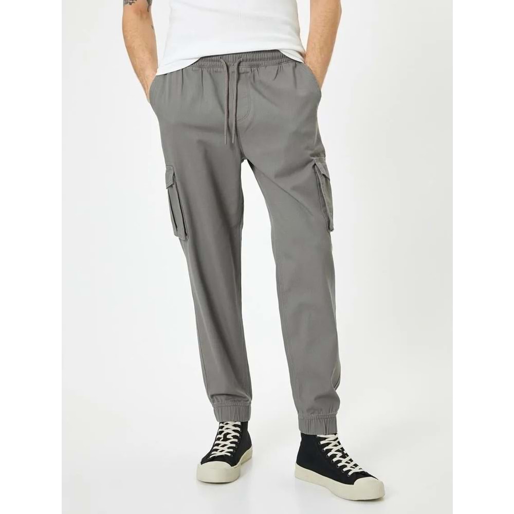 Kargo Cepli Pantolon Jogger - KOTON - 4SAM40089HW - GRİ - 42
