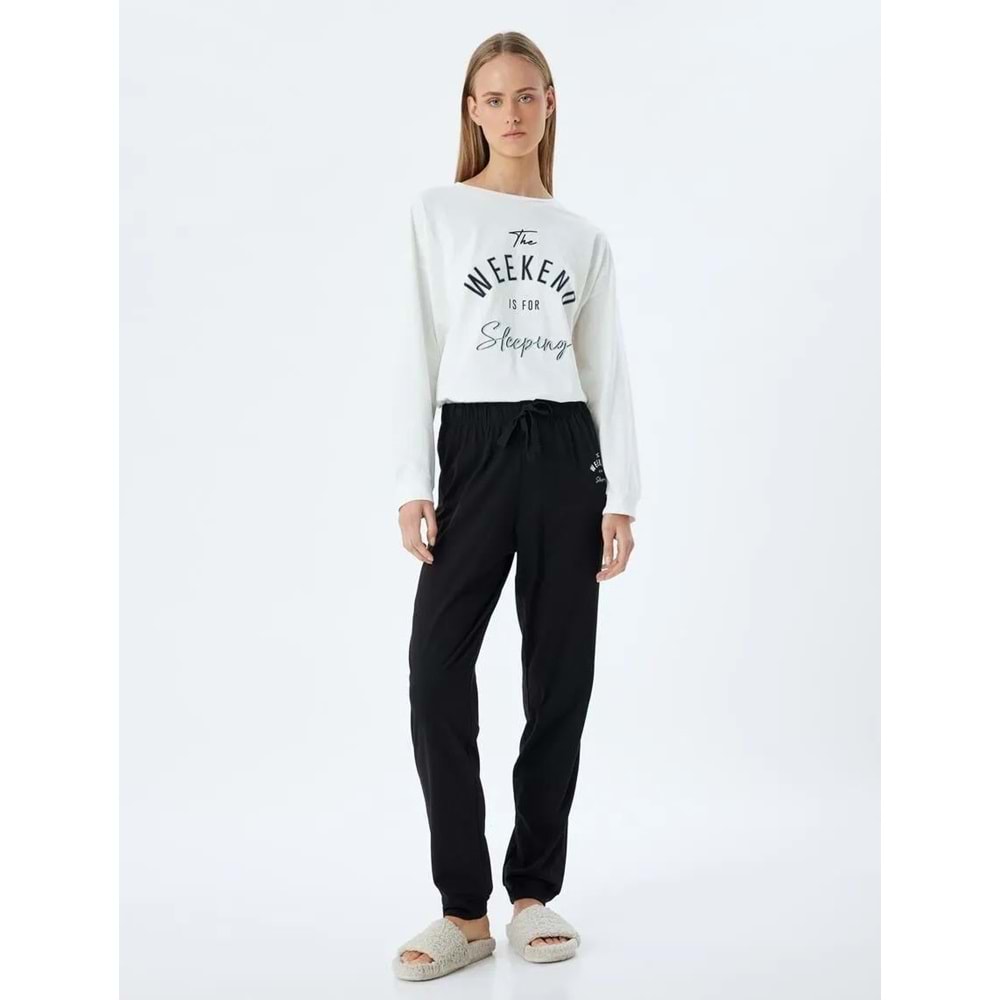 Pijama Takımı Baskılı Uzun Kollu - 5WLK40063MK - XS - ST00007480-418192