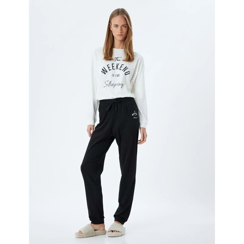 Pijama Takımı Baskılı Uzun Kollu - 5WLK40063MK - XS - ST00007480-418192