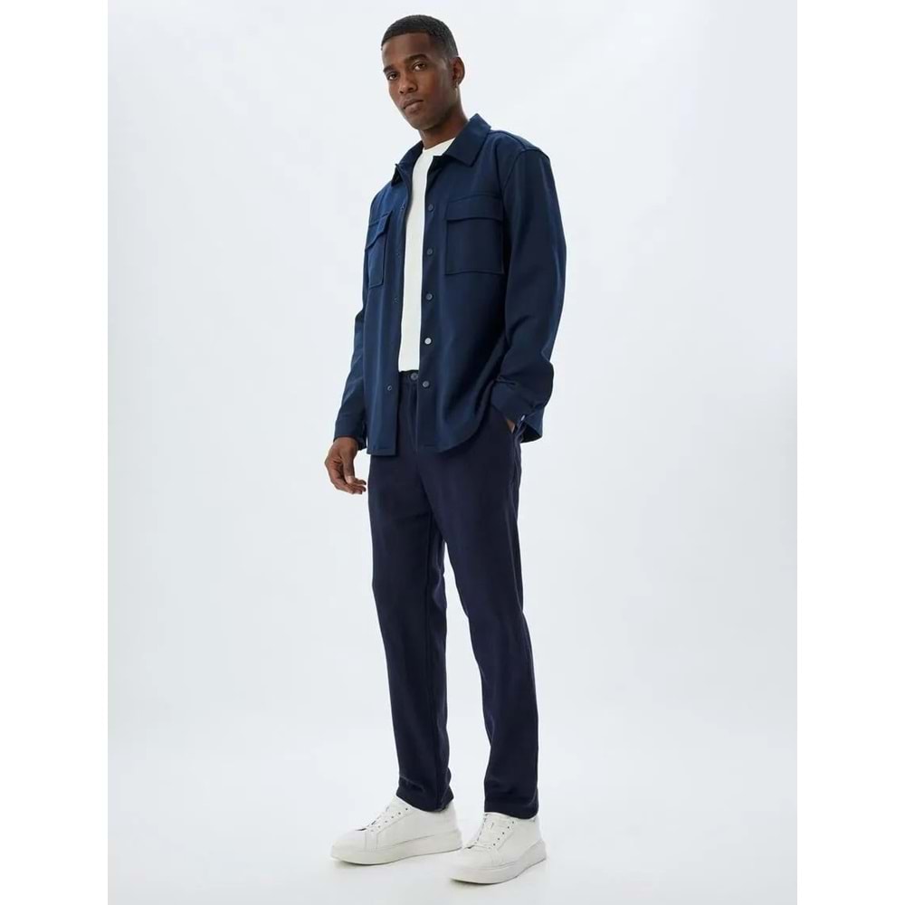 Chino Pantolon Cep Detaylı Viskon Karışımlı - KOTON - 5WAM40025HW - LACİVERT - 40