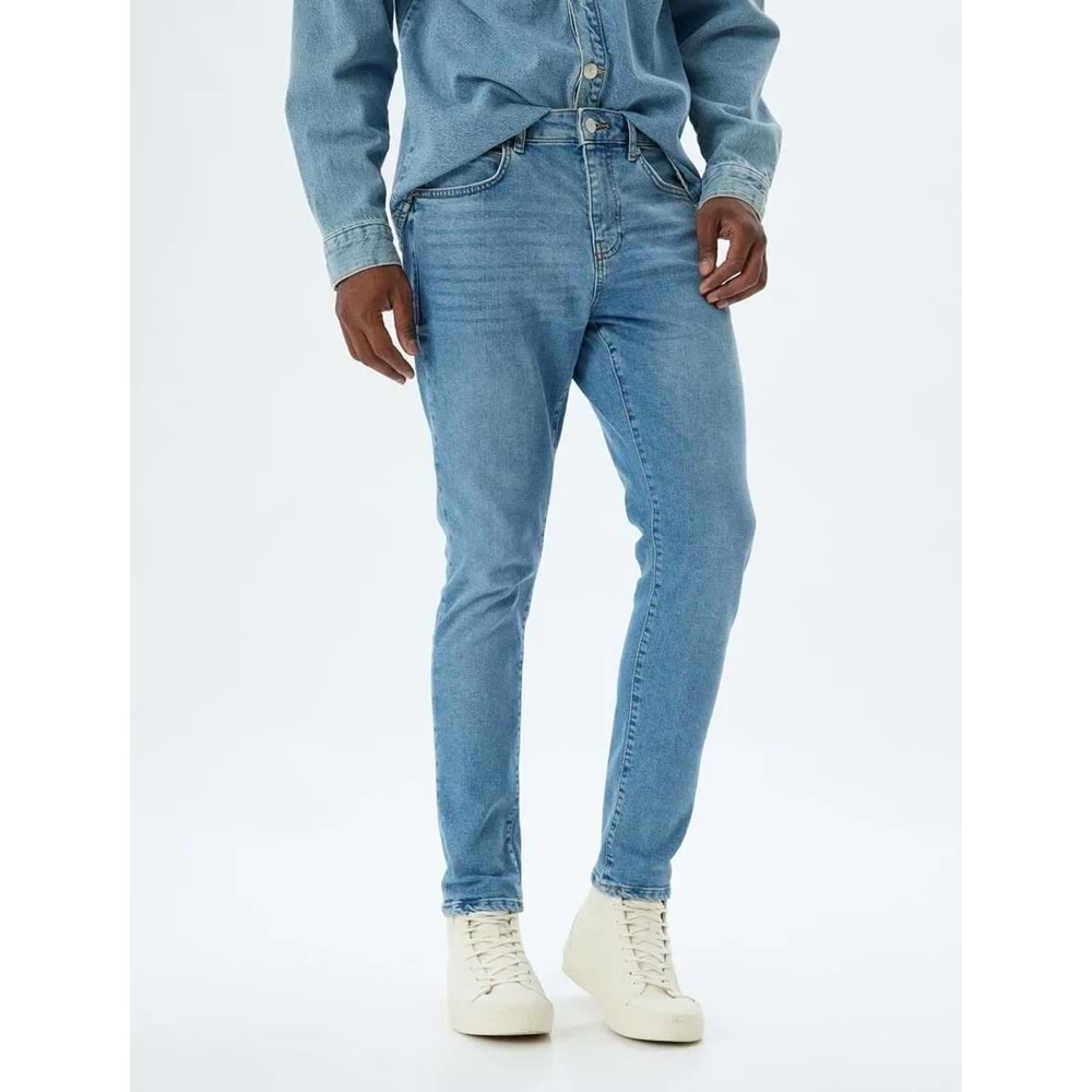 Skinny Fit Kot Pantolon - Michael Jean - KOTON - 5WAM40017ND - AÇIK İNDİGO - 33/30