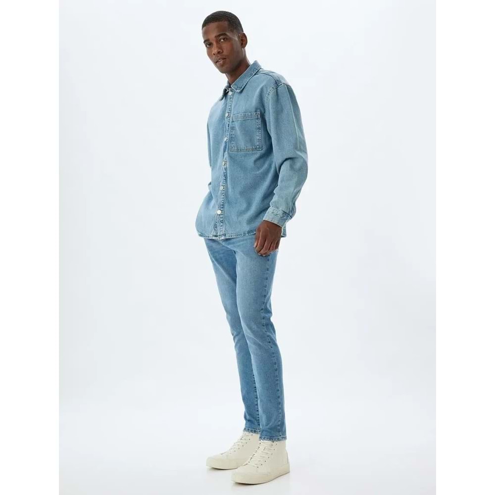 Skinny Fit Kot Pantolon - Michael Jean - KOTON - 5WAM40017ND - AÇIK İNDİGO - 36/32