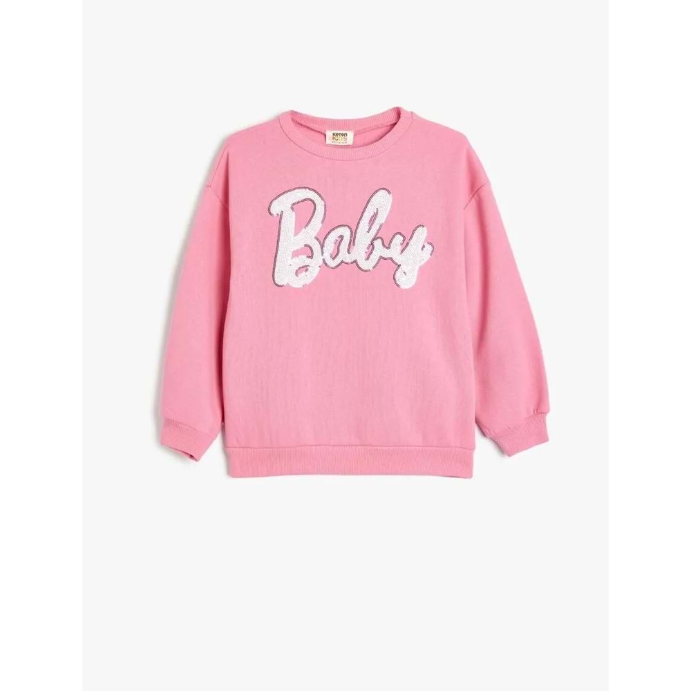 Kız Çocuk Oversize Sweatshirt - KOTON - 5WKG10228AK - PEMBE - 11-12 YAŞ