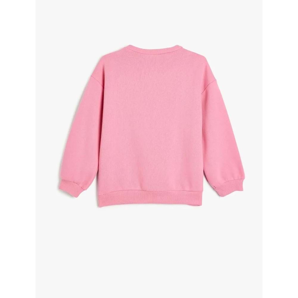 Kız Çocuk Oversize Sweatshirt - KOTON - 5WKG10228AK - PEMBE - 11-12 YAŞ