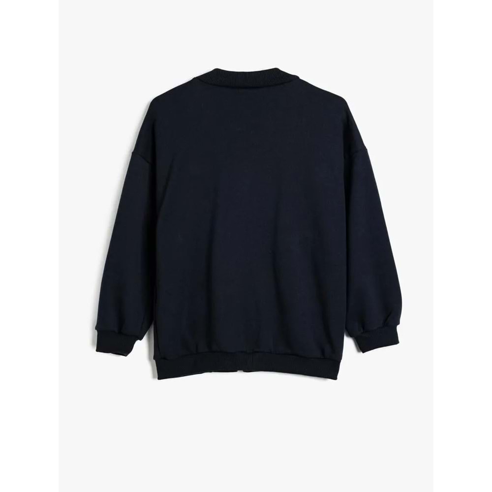 Kız Çocuk Okul Sweatshirt Uzun Kollu - KOTON - 5WKG10393AK - LACİVERT - 6-7 YAŞ