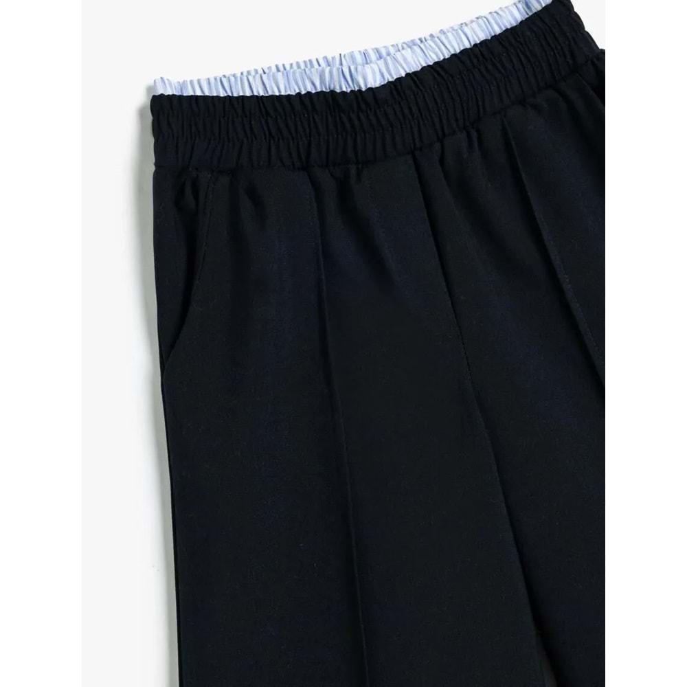 Kız Çocuk Basic Bol Paça Pantolon - KOTON - 5WKG40039AW - LACİVERT - 6-7 YAŞ