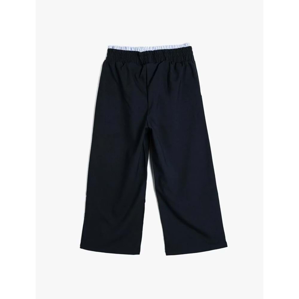 Kız Çocuk Basic Bol Paça Pantolon - KOTON - 5WKG40039AW - LACİVERT - 6-7 YAŞ