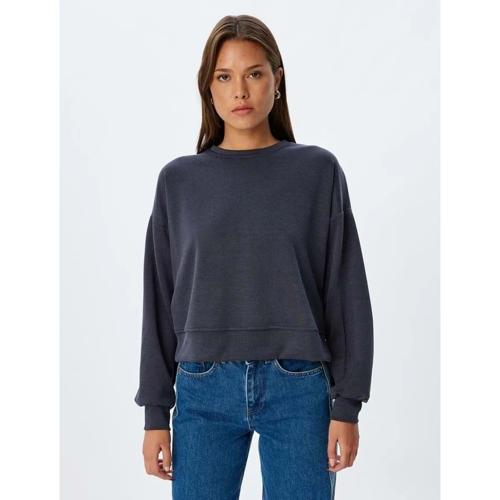 Basic Sweatshirt Uzun Kollu Bisiklet Yaka 5WAK10063EK