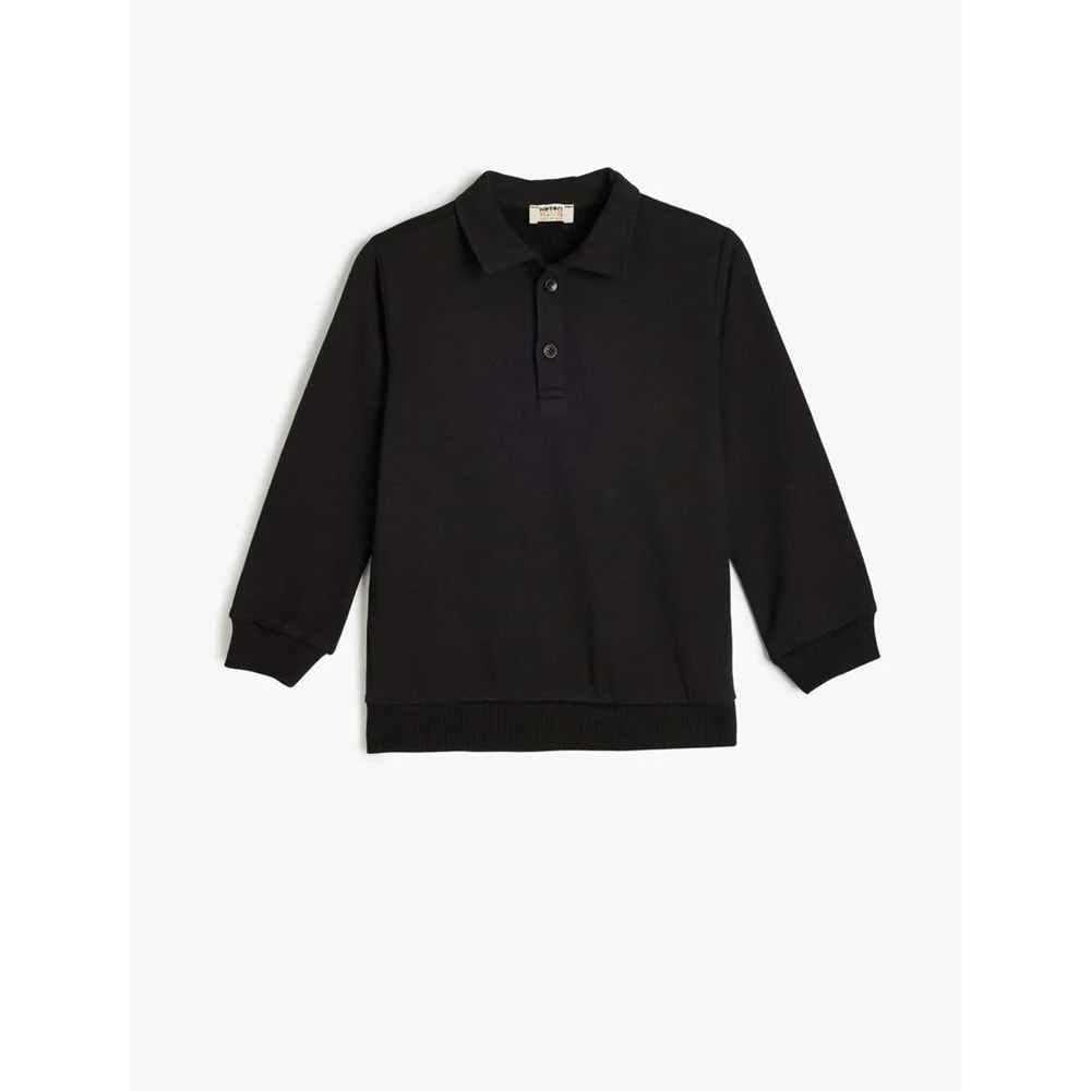 Erkek Çocuk Polo Yaka Sweatshirt - KOTON - 5WKB10386TK - LACİVERT - 7-8 YAŞ