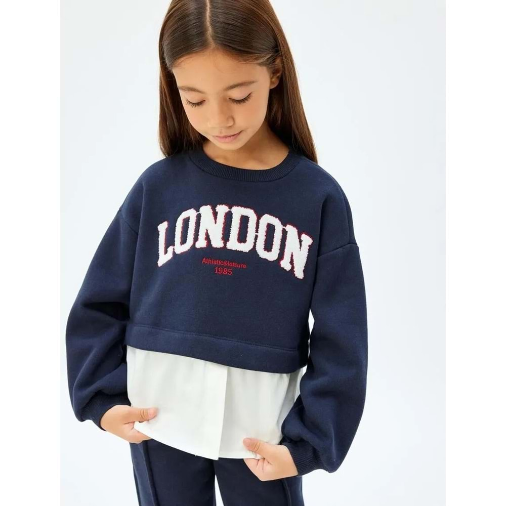 Kız Çocuk Sweatshirt London Şehir Baskılı 5WKG10166AK