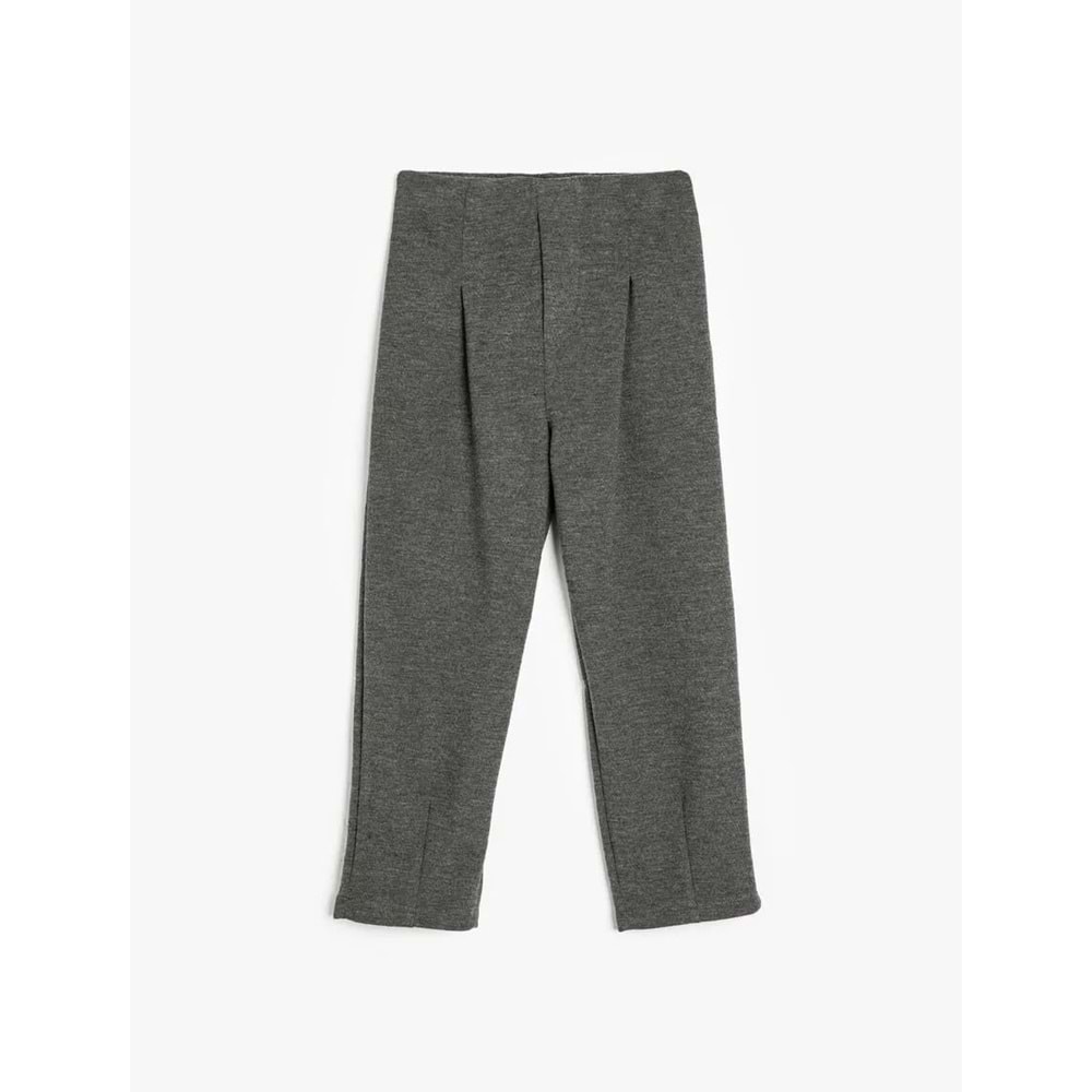 Kız Çocuk Basic Pantolon Beli Lastikli Pile Detaylı - KOTON - 5WKG40228AK - ANTRASİT - 6-7 YAŞ