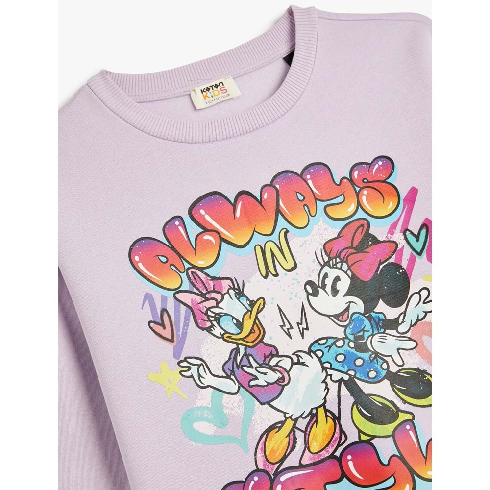 Kız Çocuk Mickey Mouse ve Daisy Duck Sweatshirt Şardonlu - KOTON - 5WKG10434AK - LİLA - 13-14 YAŞ