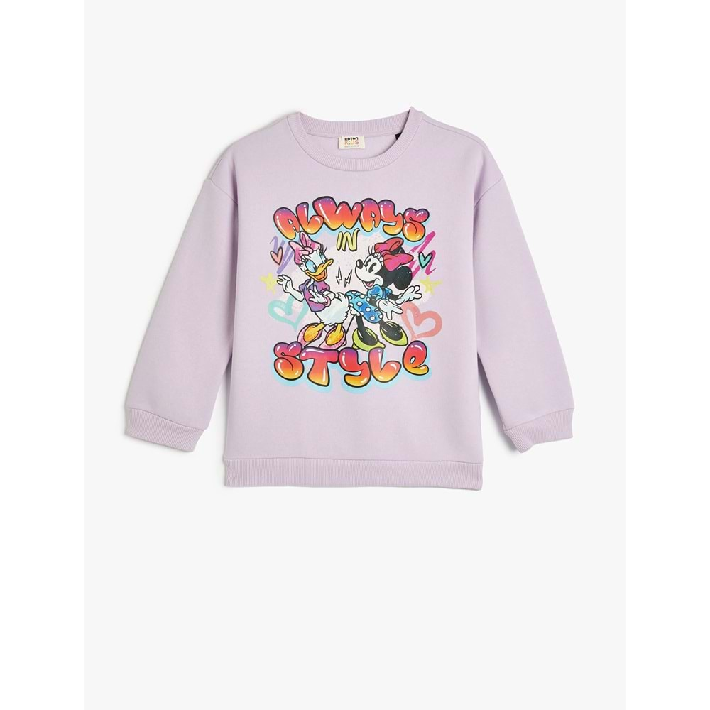 Kız Çocuk Mickey Mouse ve Daisy Duck Sweatshirt Şardonlu 5WKG10434AK