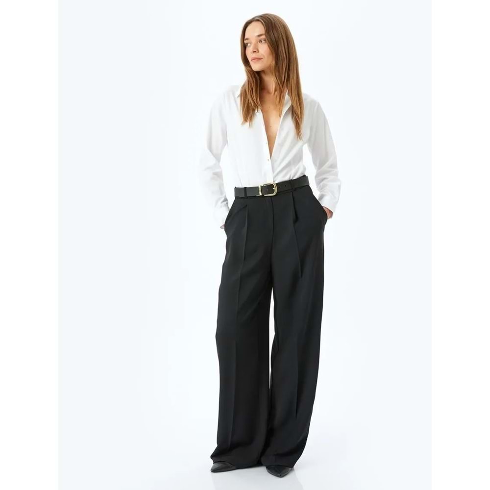 Uzun Kollu Slim Fit Klasik Poplin Gömlek 5SAK60043UW - KOTON - BEYAZ - 42