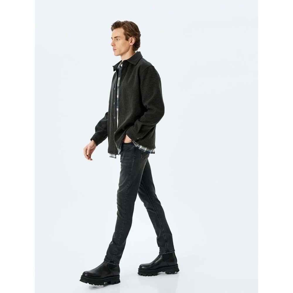Slim Fit Jean Pantolon - Brad Jean - KOTON - SİYAH - 34/30