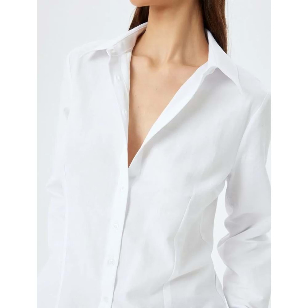 Uzun Kollu Klasik Yaka Poplin Gömlek 5SAK60050UW