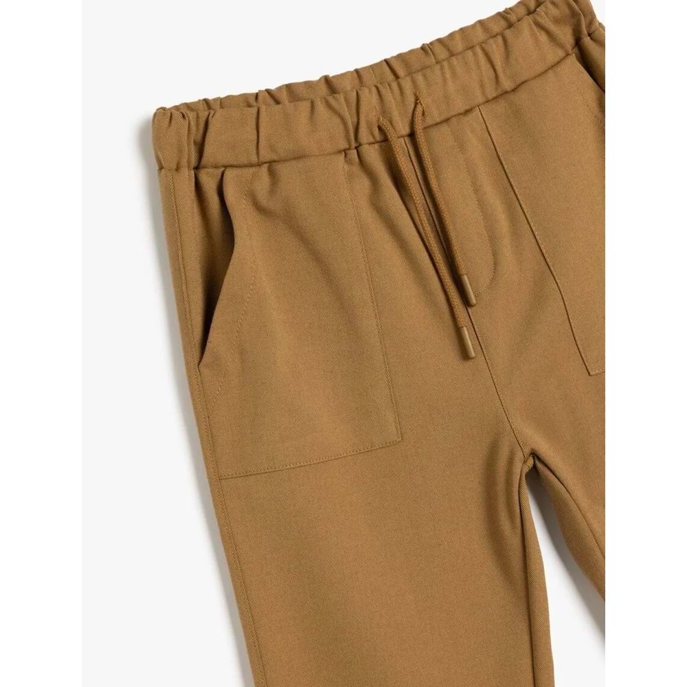 Standart Bel Cepli Düğme Detaylı Basic Jogger Pantolon 5SKB40058TW - KOTON - DEVE TÜYÜ - 11-12 YAŞ