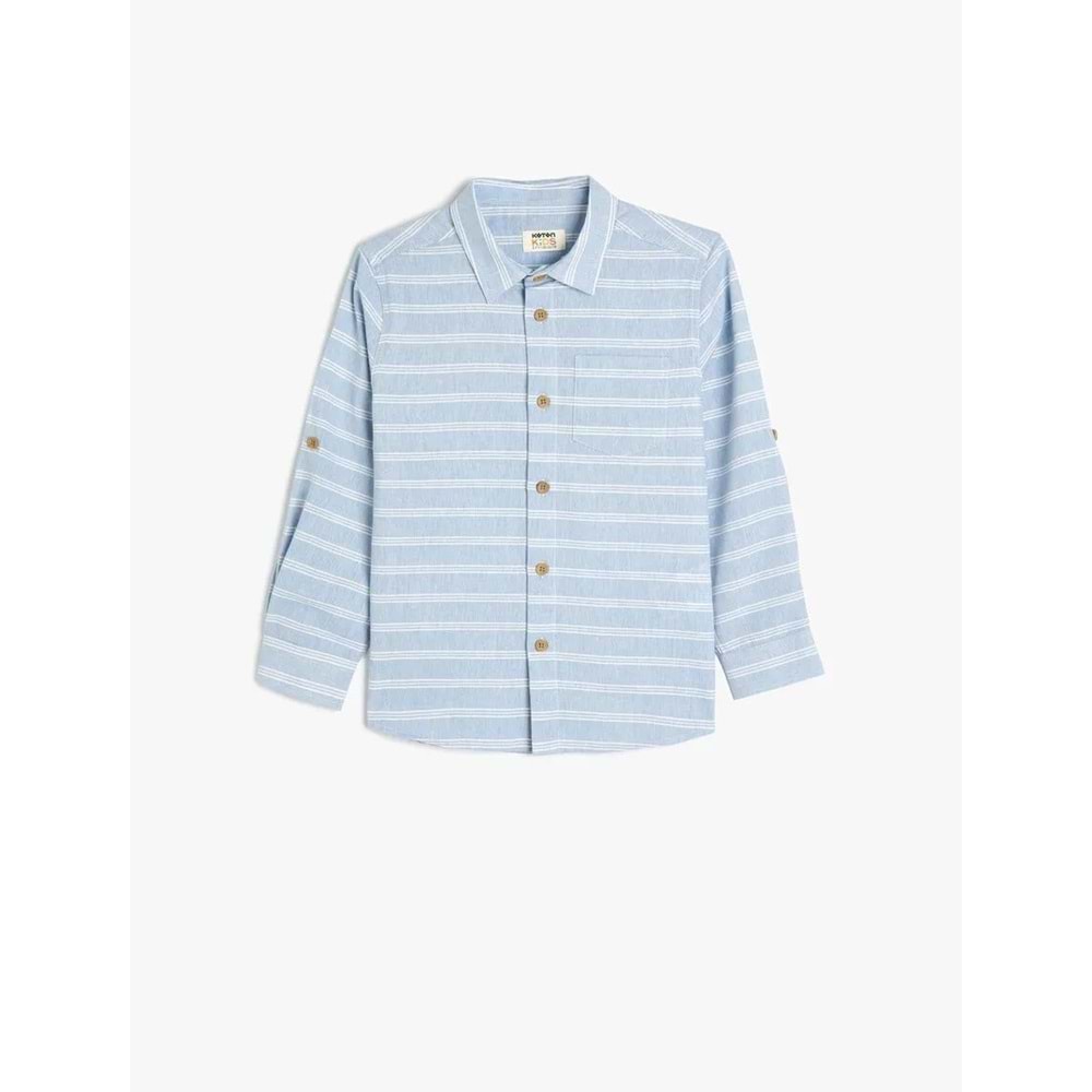 Erkek Çocuk Gömlek Uzun Kollu 5SKB60050TW - KOTON - BEYAZ - 6-7 YAŞ