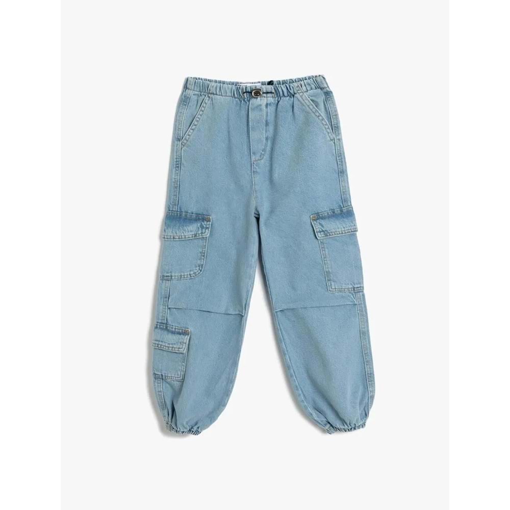 Kız Çocuk Jogger Kot Pantolon 5SKG40023AD - KOTON - AÇIK İNDİGO - 9-10 YAŞ