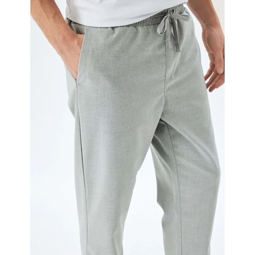 Slim Fit Viskon Karışımlı Beli Bağcıklı Pantolon 5SAM40031HW