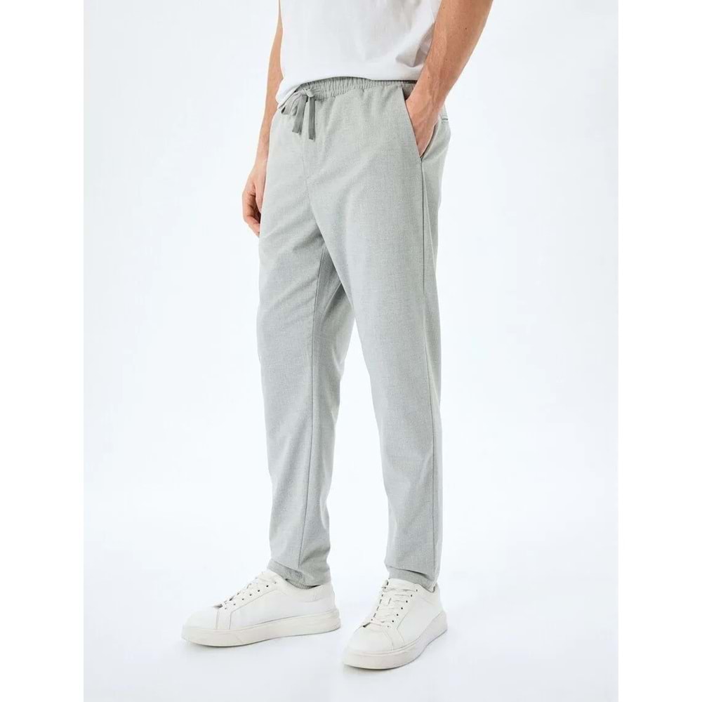 Slim Fit Viskon Karışımlı Beli Bağcıklı Pantolon 5SAM40031HW