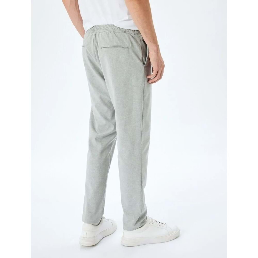 Slim Fit Viskon Karışımlı Beli Bağcıklı Pantolon 5SAM40031HW