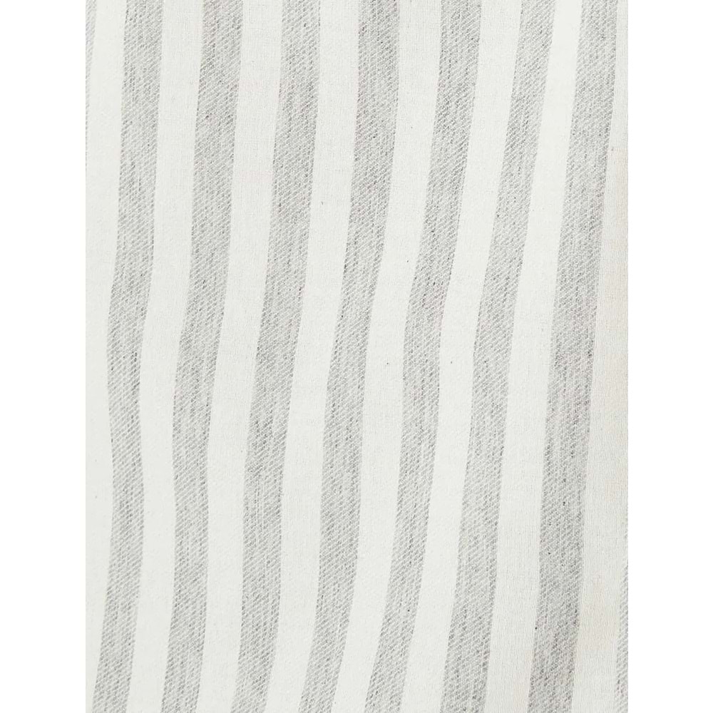 Düğmeli Gömlek Yaka Slim Fit Çizgili Gömlek 5SAM60004HW