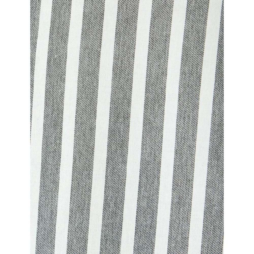 Çizgili Uzun Kollu Düğmeli Yaka Slim Fit Gömlek 5SAM60023HW - KOTON - KAHVERENGİ - M