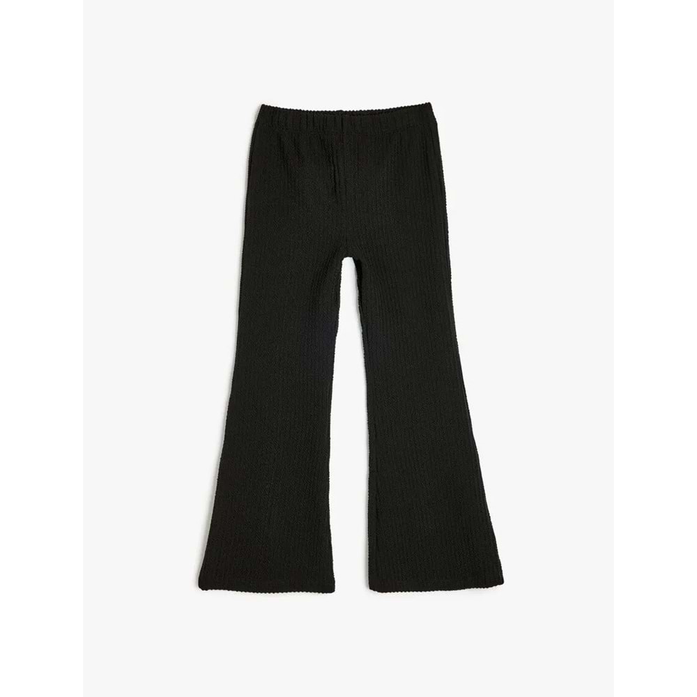 Kız Çocuk İspanyol Paça Pantolon 5SKG40035AK - KOTON - SİYAH - 5-6 YAŞ