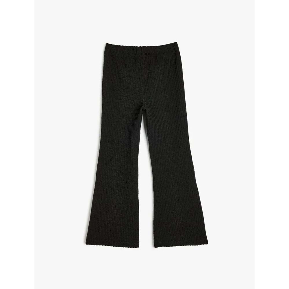 Kız Çocuk İspanyol Paça Pantolon 5SKG40035AK - KOTON - SİYAH - 5-6 YAŞ