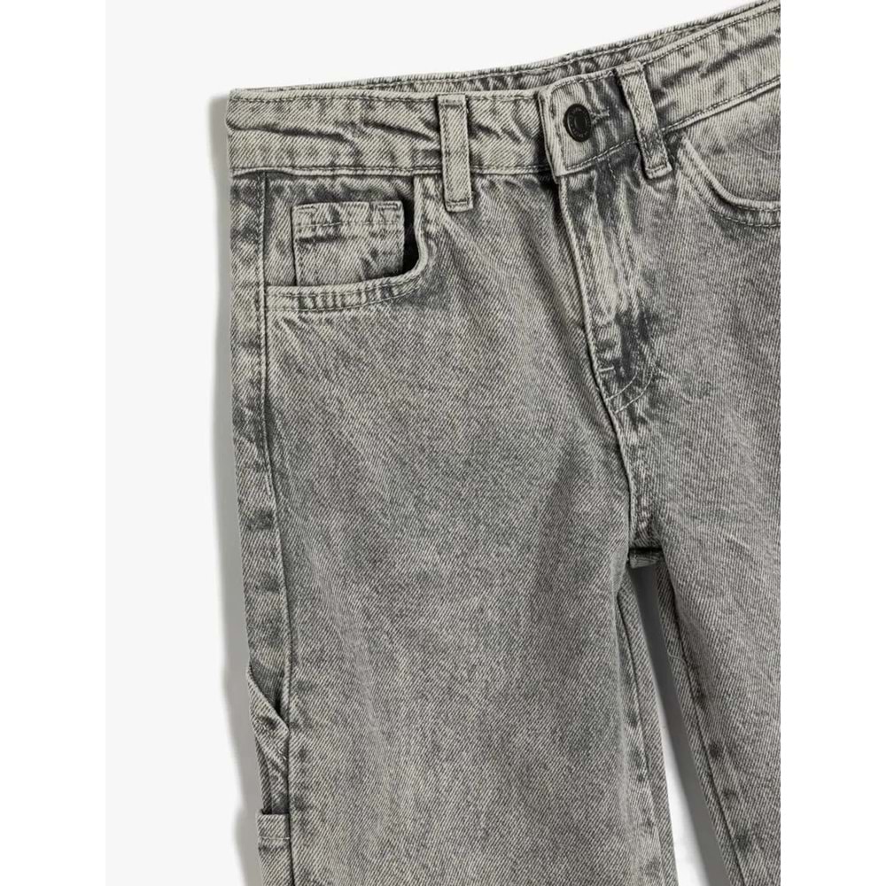 Kız Çocuk Kot Pantolon Geniş Paça 5SKG40056AD - KOTON - GRİ - 6-7 YAŞ