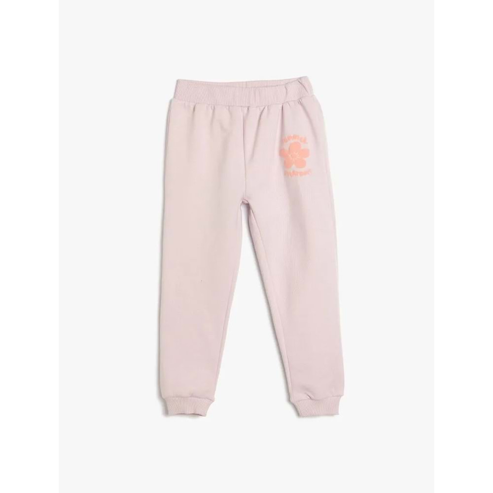 Kız Bebek Jogger Eşofman Altı Çiçek Baskılı Beli Lastikli 5SMG40030AK - KOTON - LİLA - 18-24 AY