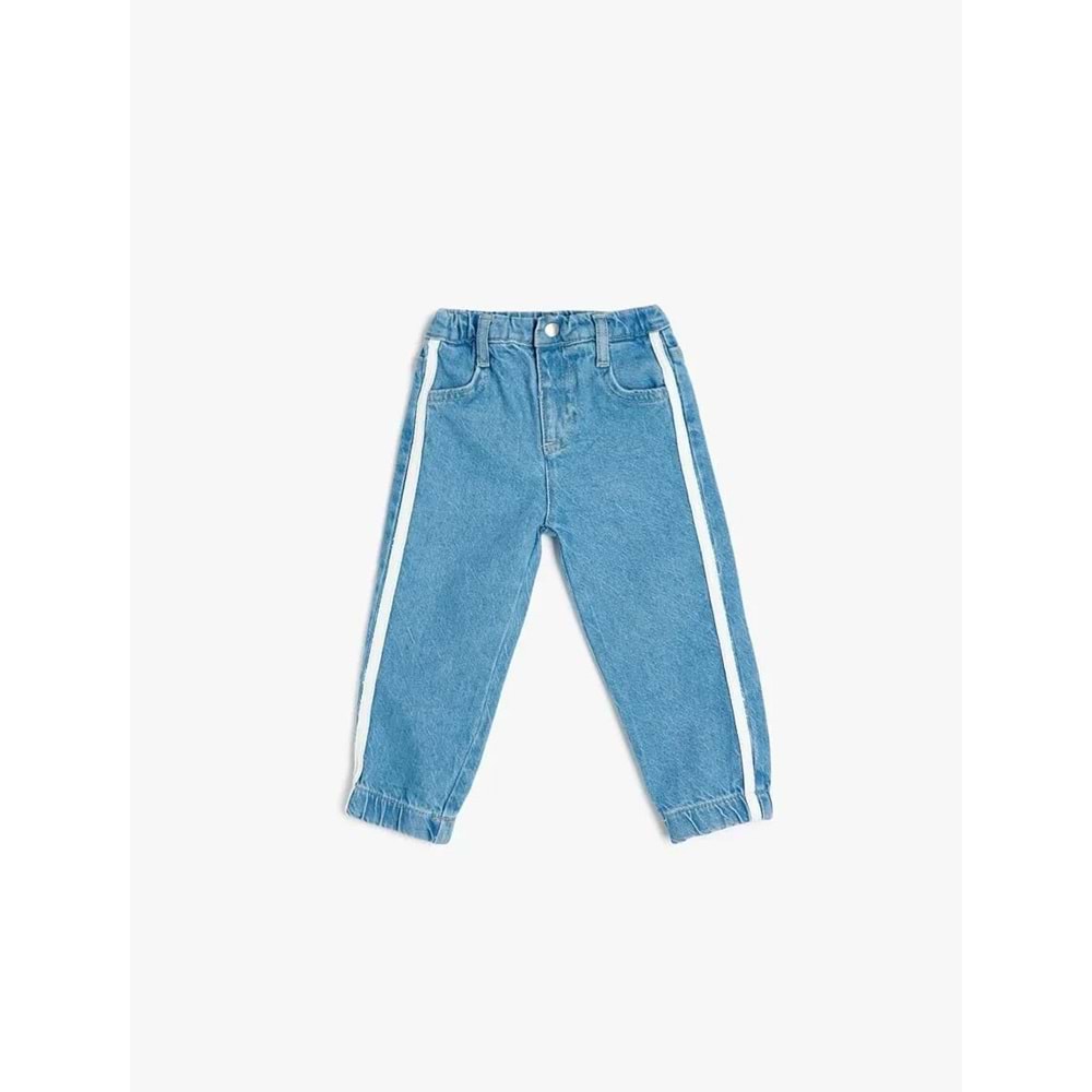 Kız Bebek Jogger Pantolon Şerit Detaylı Pamuklu 5SMG40010AD - KOTON - AÇIK İNDİGO - 3-4 YAŞ