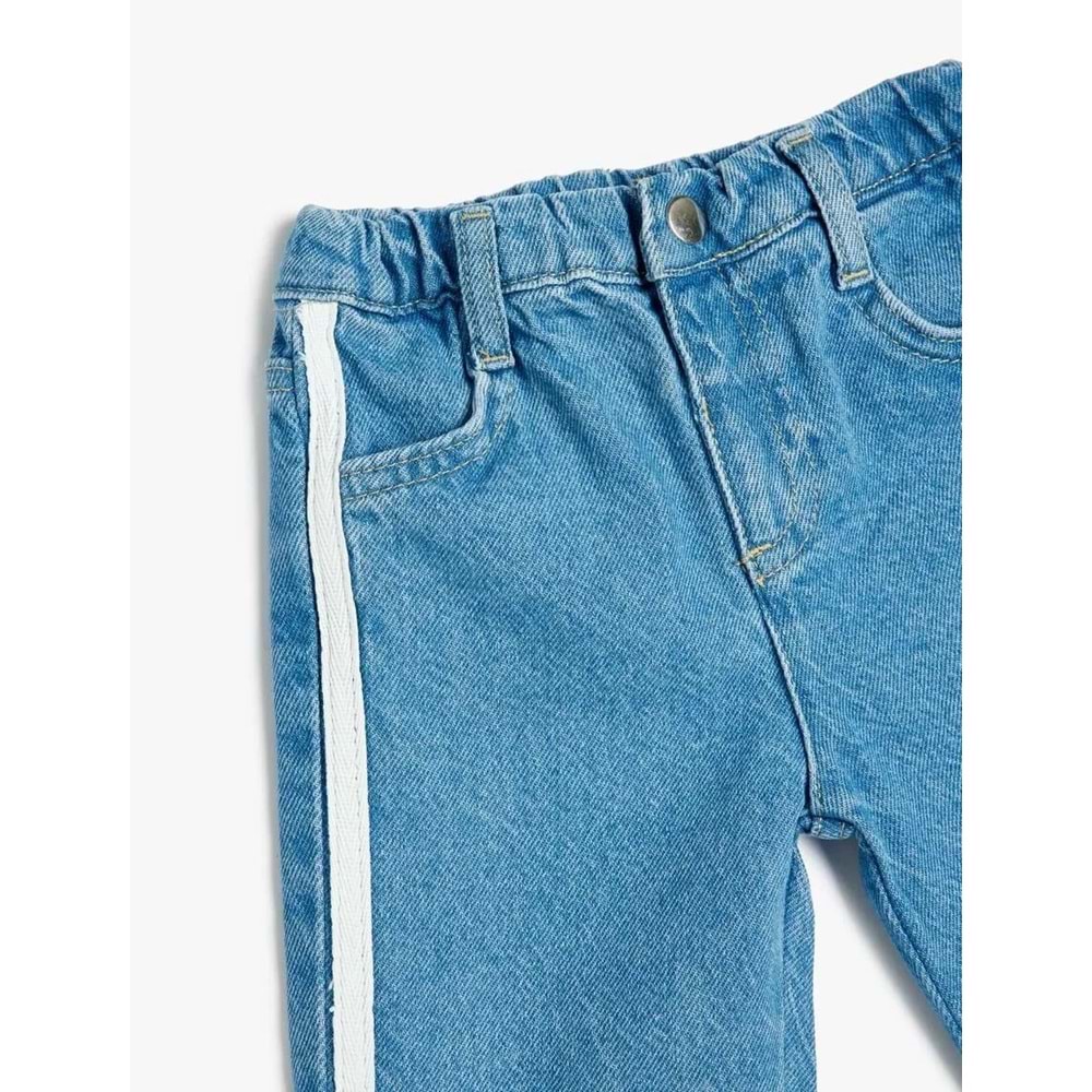 Kız Bebek Jogger Pantolon Şerit Detaylı Pamuklu 5SMG40010AD - KOTON - AÇIK İNDİGO - 18-24 AY