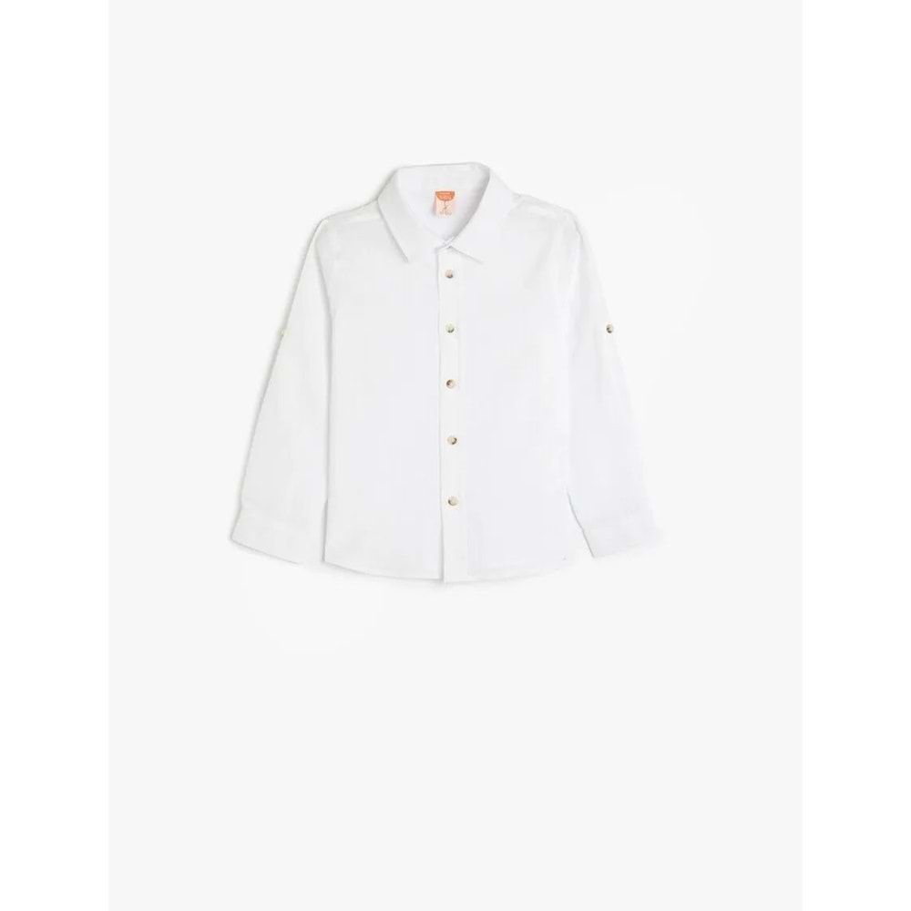 Erkek Bebek Basic Gömlek Uzun Kollu Düğmeli Pamuklu 5SMB60042TW