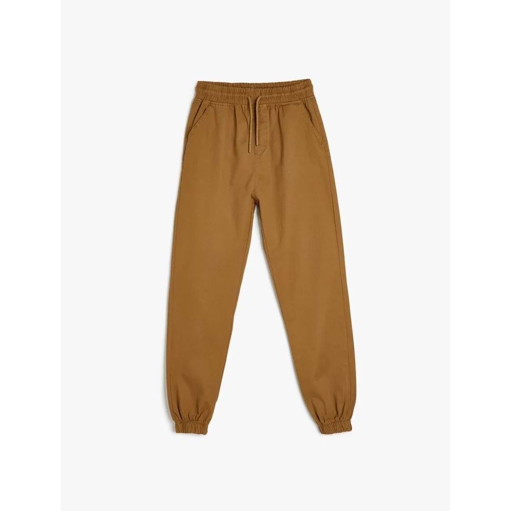 Erkek Çocuk Beli Bağlamalı Pamuklu Jogger Pantolon 5SKB40053TW - KOTON - DEVE TÜYÜ - 4-5 YAŞ