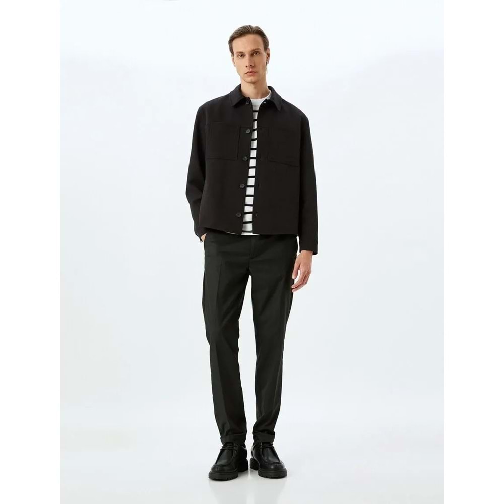 Uzun Kollu Cep Detaylı Gömlek Ceket 5SKT30005HW