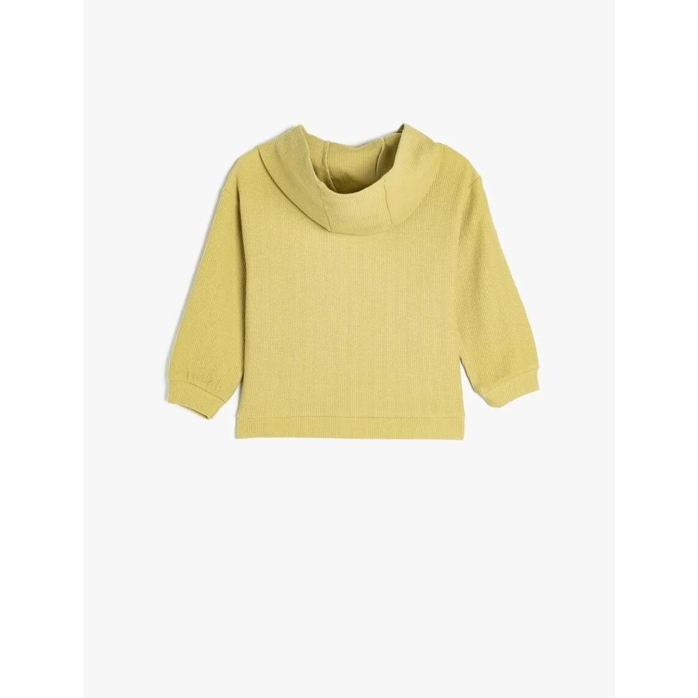 Erkek Bebek Pamuklu Kanguru Cepli Sweatshirt 5SMB10025TK - KOTON - HAKİ - 4-5 YAŞ