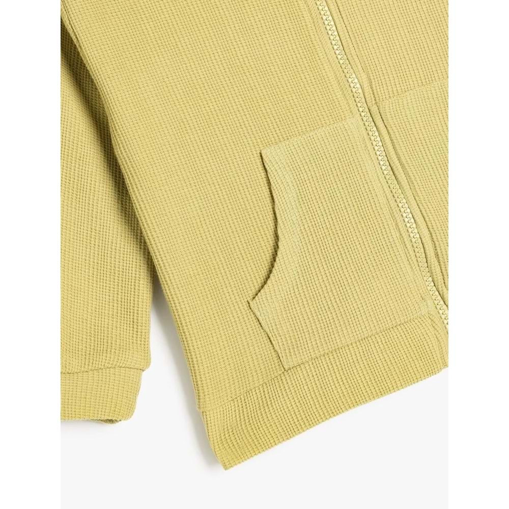 Erkek Bebek Pamuklu Kanguru Cepli Sweatshirt 5SMB10025TK - KOTON - HAKİ - 4-5 YAŞ