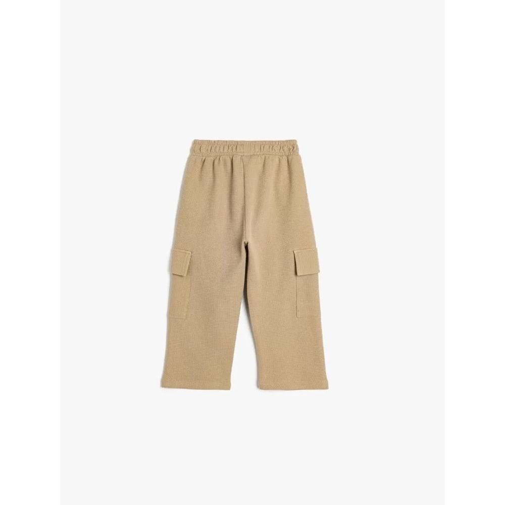 Erkek Bebek Eşofman Altı Beli Bağlamalı Pamuklu 5SMB40040TK - KOTON - KAHVERENGİ - 9-12 AY