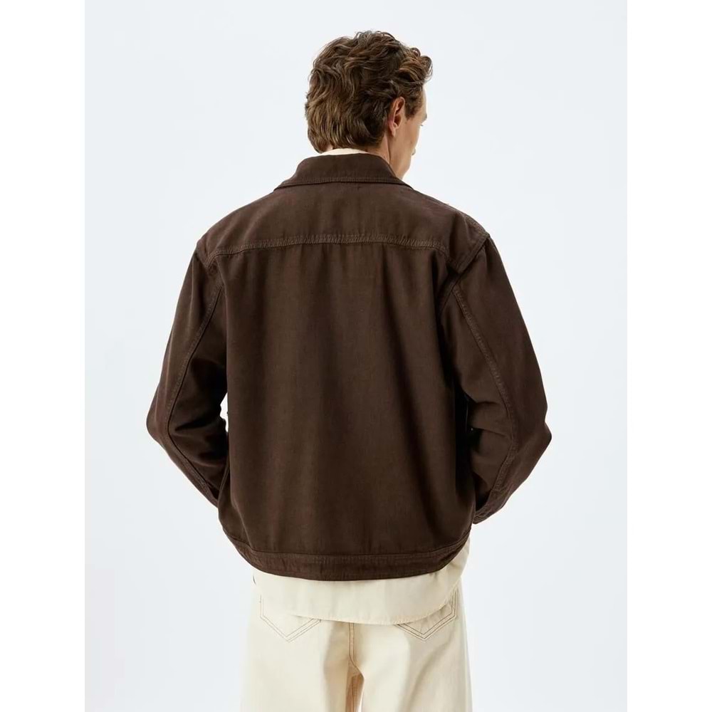 Düğmeli Kanvas Kumaş Pamuklu Gömlek Ceket 5SAM50002HW