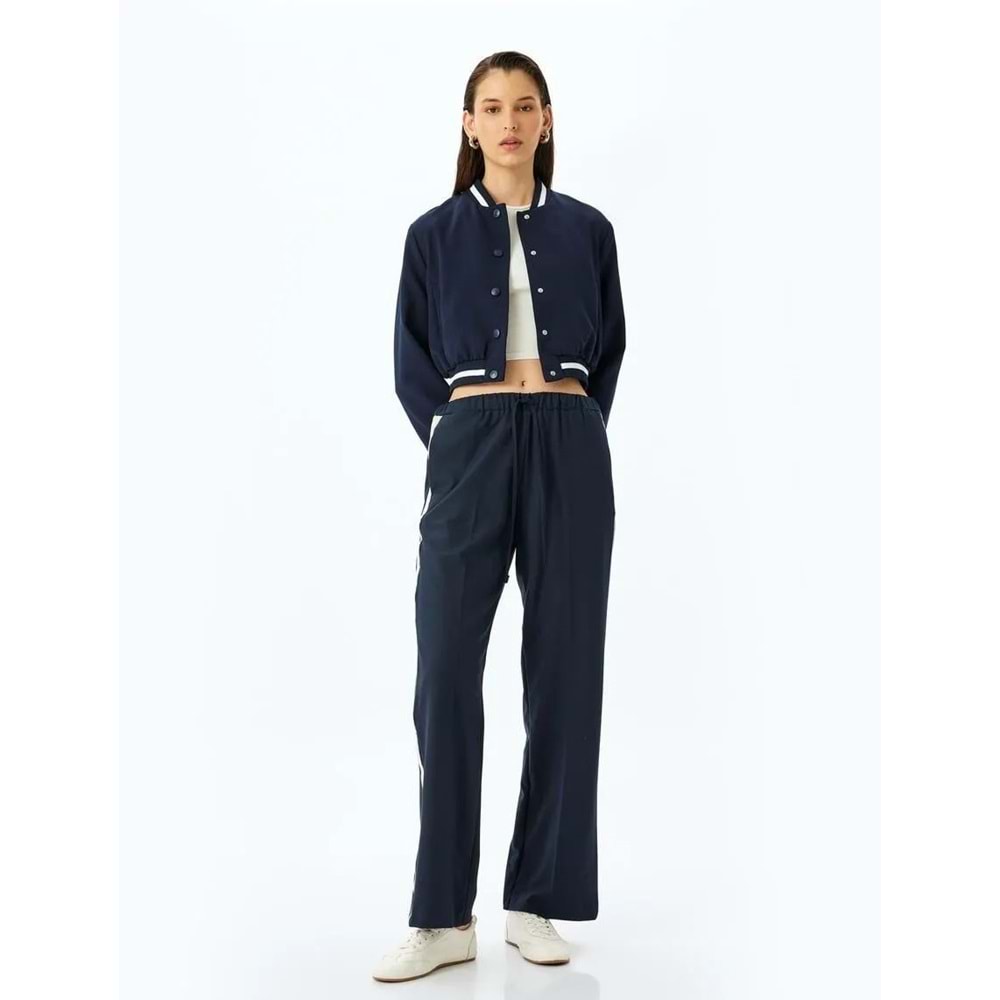 Yanları Şerit Detaylı Düz Paça Eşofman Pantolon 5SAK40246PW