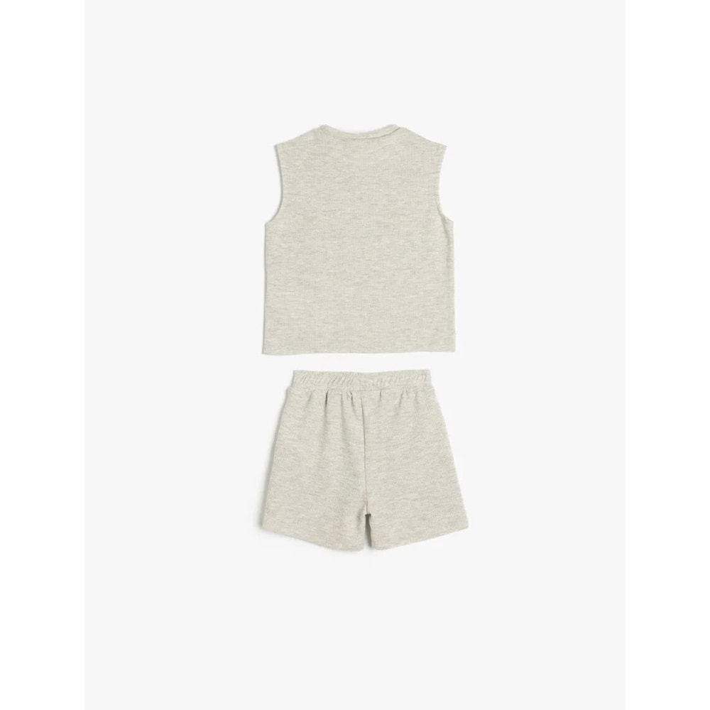 Erkek Bebek Baskı Detaylı 2'li Şort Atlet Takımı 5SMB10017TK - KOTON - GRİ - 18-24 AY