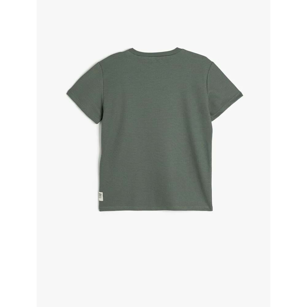 Erkek Çocuk Pamuklu Kısa Kollu Oversize Basic Tişört 5SKB10010TK - KOTON - YEŞİL - 7-8 YAŞ