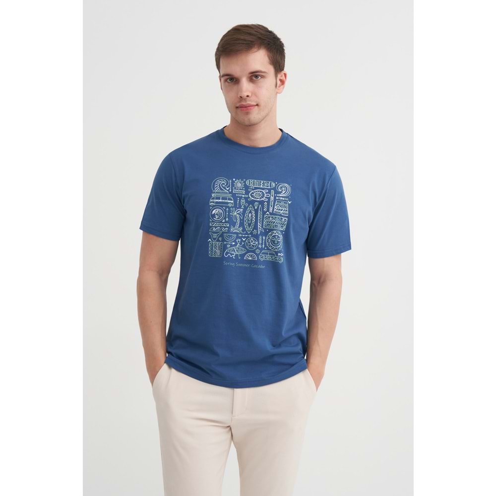 CAZ 4186 BIS YK T-SHIRT - CAZADOR - İNDİGO - XL