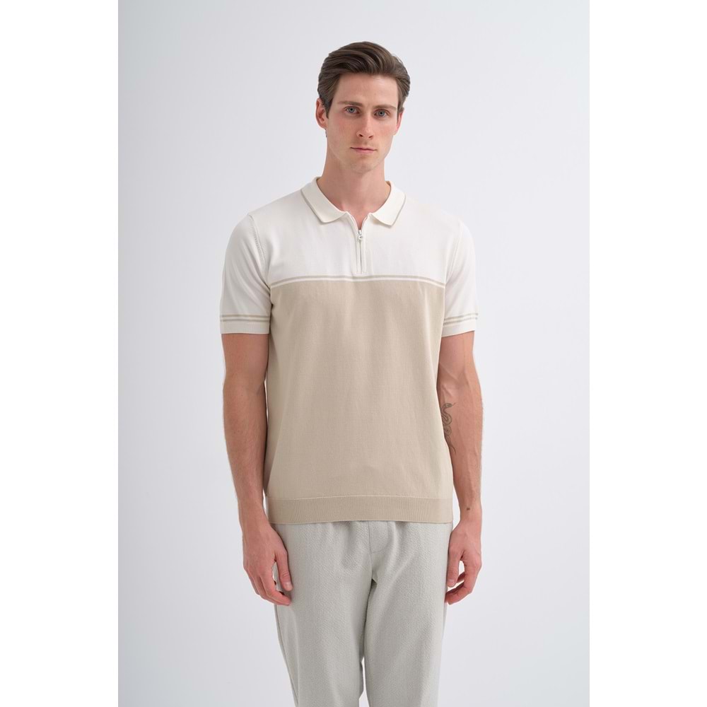CAZ 3032 POLO YK. TRİKO T-SHIRT - CAZADOR - BEJ - XL