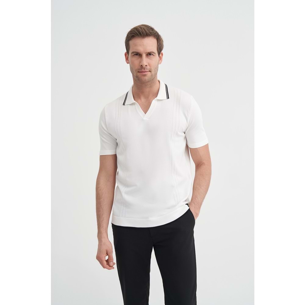 CAZ 3037 POLO YK. TRİKO T-SHIRT - CAZADOR - BEYAZ - XXL